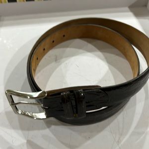 NWOT W. Kleinberg Men’s  genuine crocodile belt BROWN Size 44